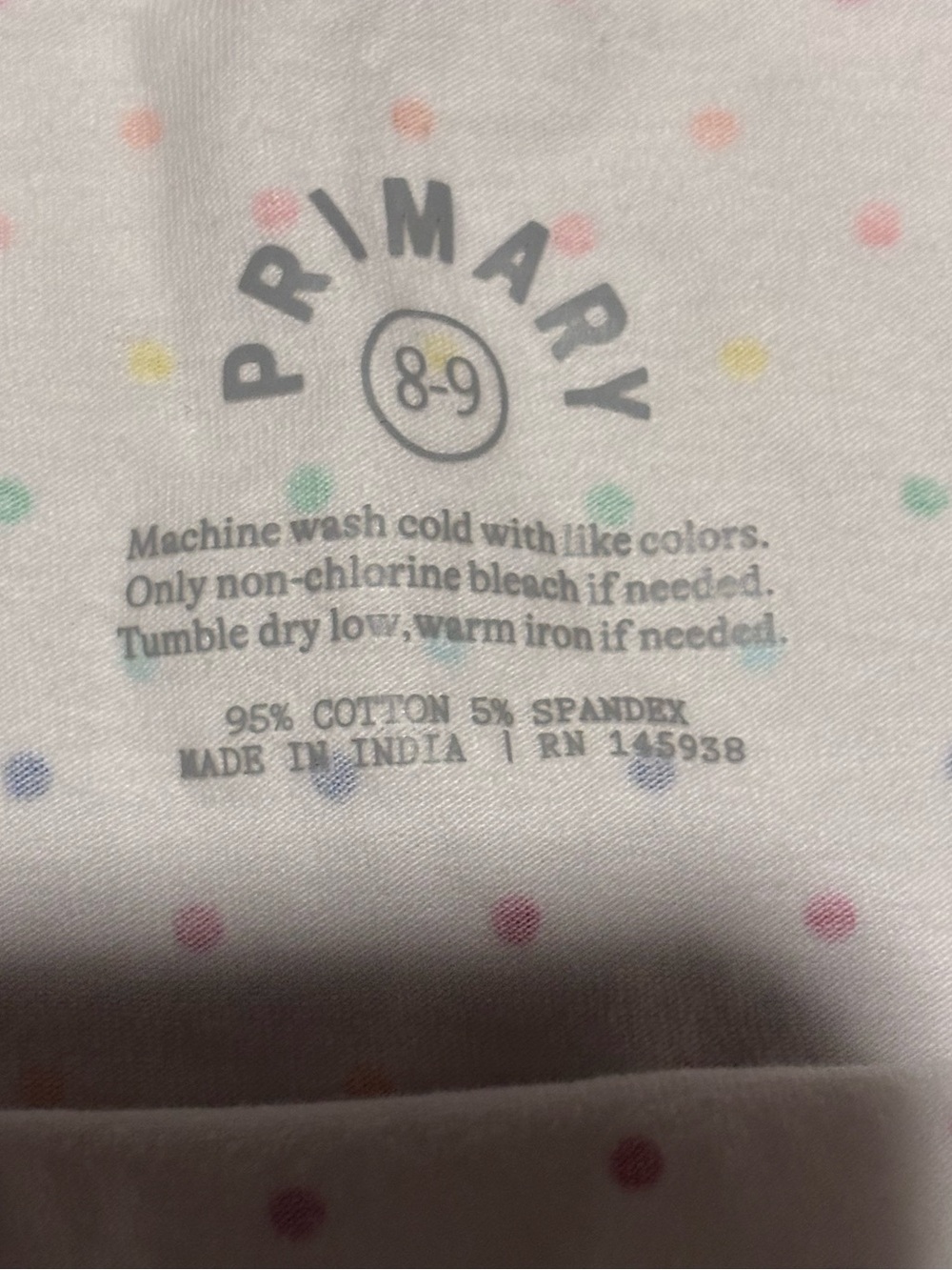 Primary White Tank Top with Multicolor Polka Dots - Picture 2 of 3